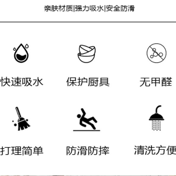 キッチン用防滑マットカスタマイズ可能吸水性抜群でお手入れ簡単なマット