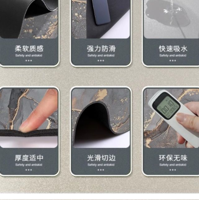 木目調キッチンマット 吸水機能付き お手入れ簡単 カスタム可 防滑設計