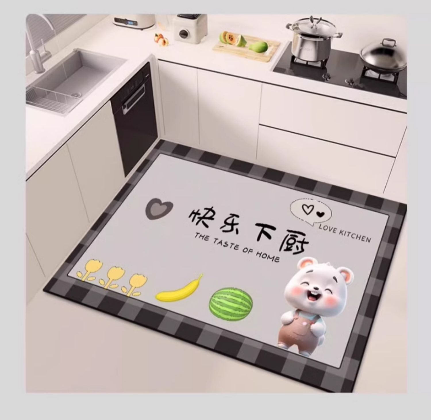 キッチン専用の防水マット 脚元の汚れを防ぎ 手間いらずの安心空間