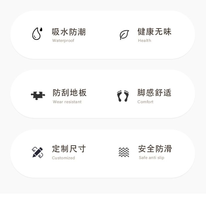 拭けて清潔！珪藻土素材の滑り止め付きキッチンマット 北欧風デザイン