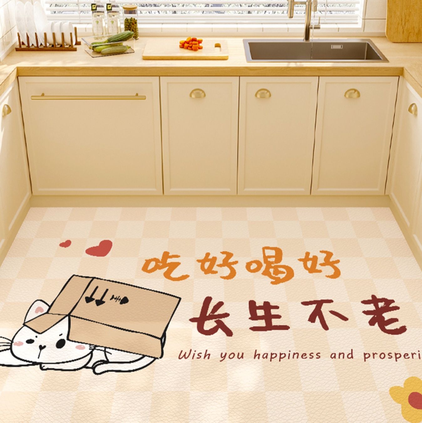 2025年新作キッチンマット 防水・滑り止め・油汚れに強い お手入れ簡単な地面用カーペット