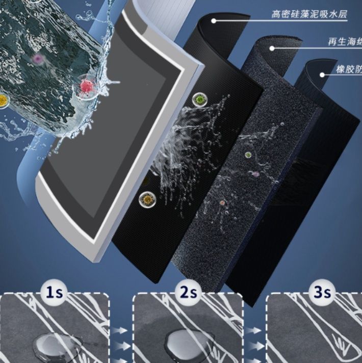 キッチン用防滑マット 柔らかい硅藻泥 2025新型 汚れに強い L字型カット可能