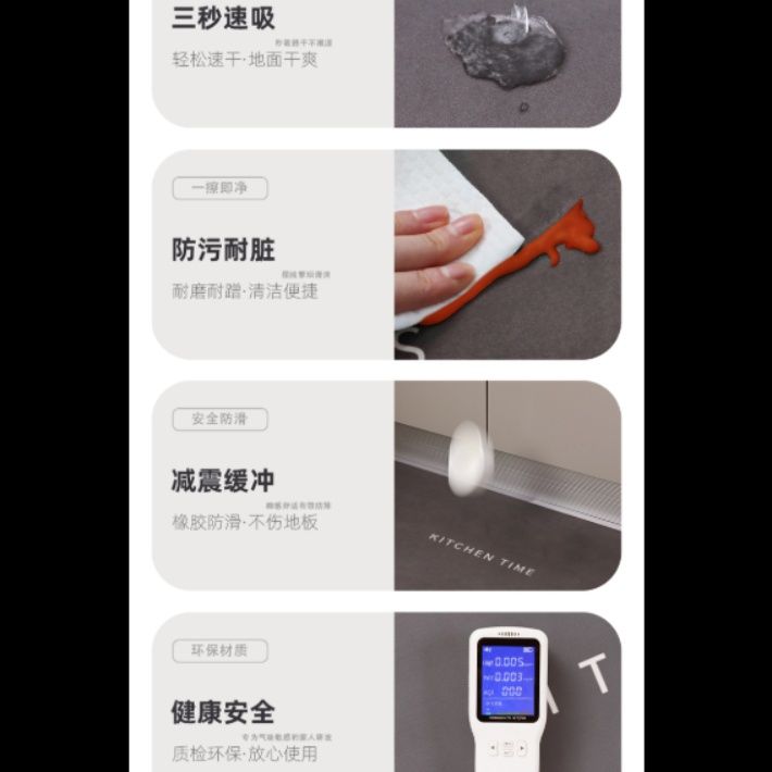キッチン専用マット 吸水吸油の新感覚マット 汚れに強い無洗タイプ