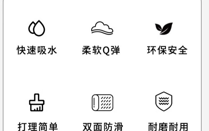 キッチン専用滑り止めマット 汚れに強く速乾 家庭用吸水吸油マット