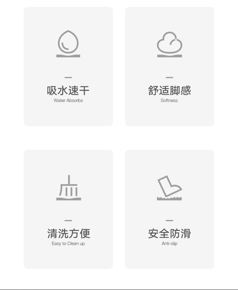 滑り止め機能付きキッチンマット お手入れ簡単な吸水マット 家庭用で使いやすい