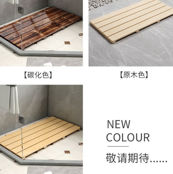 実木製のキッチン用防滑マット 脚踏みや玄関にも最適なアウトドア用木製マット