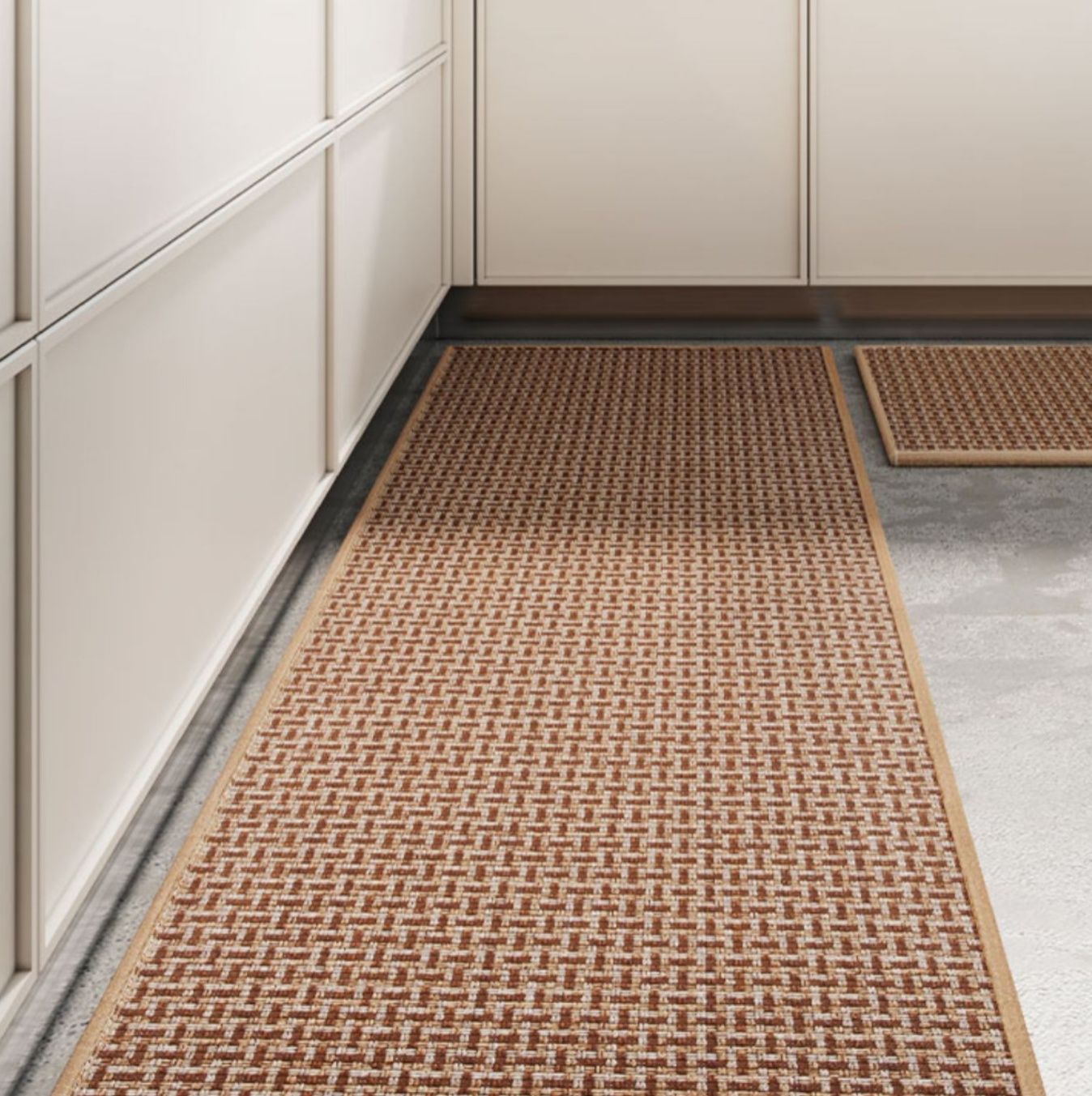 滑り止め付きでずれない！45×180cm対応の撥水加工キッチンマット