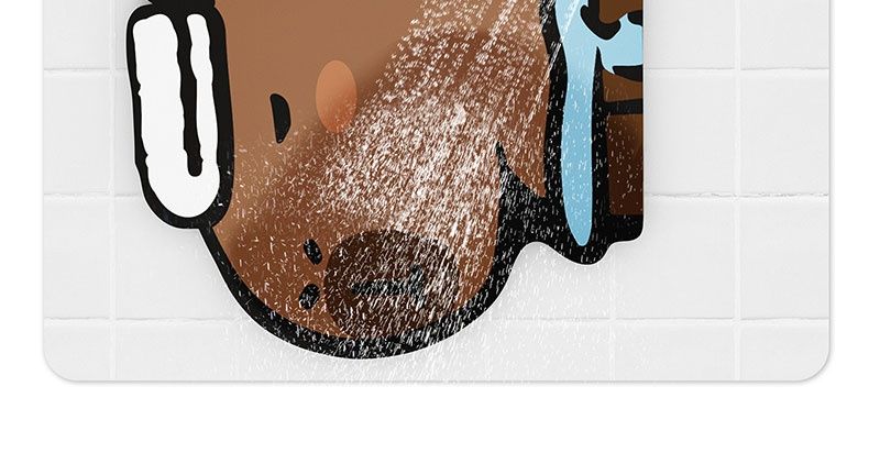 カピバラデザインで癒される！防滑吸水速乾のキッチンマット洗える
