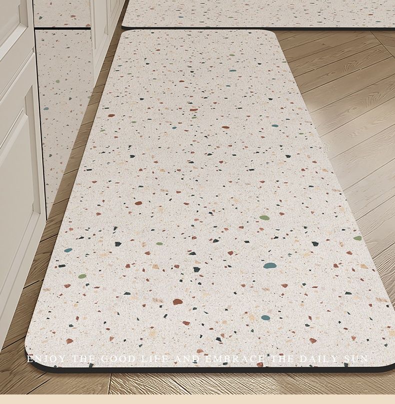 吸水速乾で洗える！滑り止め付きのシンプルおしゃれキッチンマット