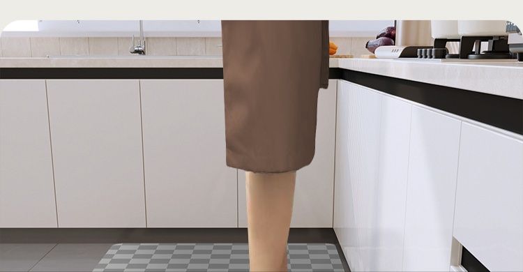 拭き取れる汚れに強いキッチンマット！滑り止め付きでずれない北欧風デザイン