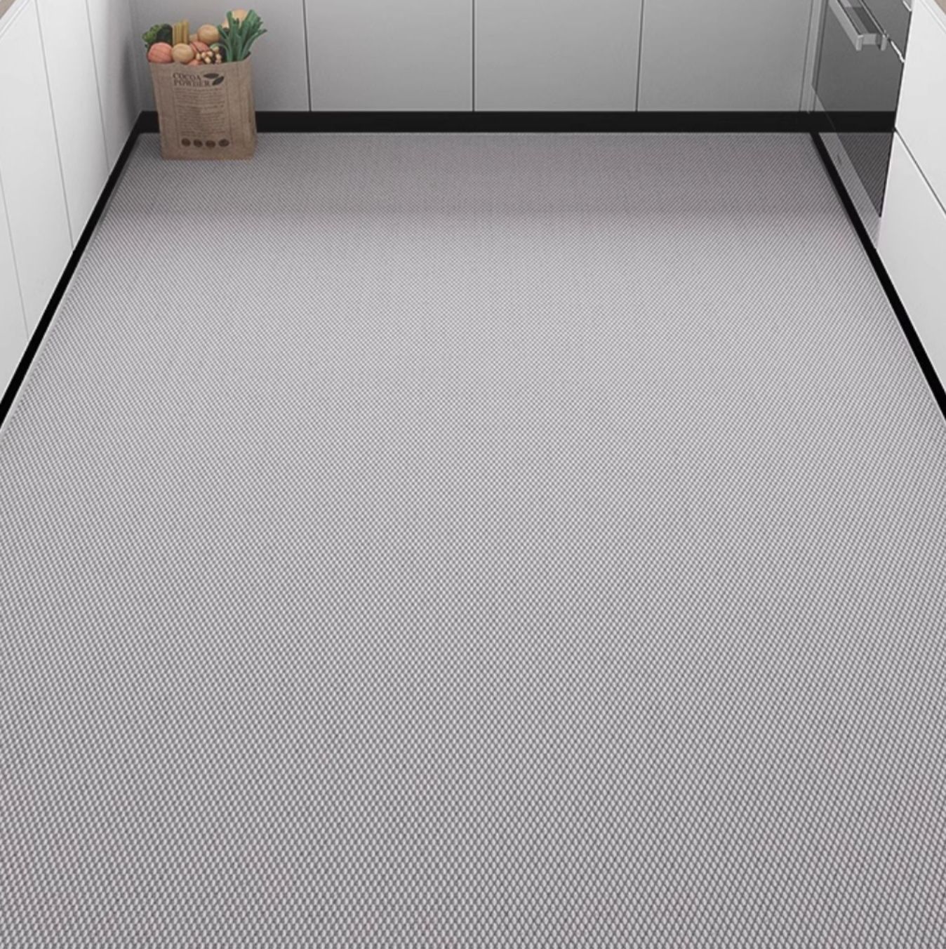 滑り止めで安全！硅藻土素材の吸水性抜群キッチンマット草席模様