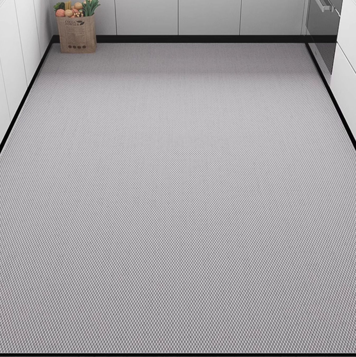 珪藻土キッチンマット 滑り止め付きで拭ける吸水性抜群の草席模様デザイン