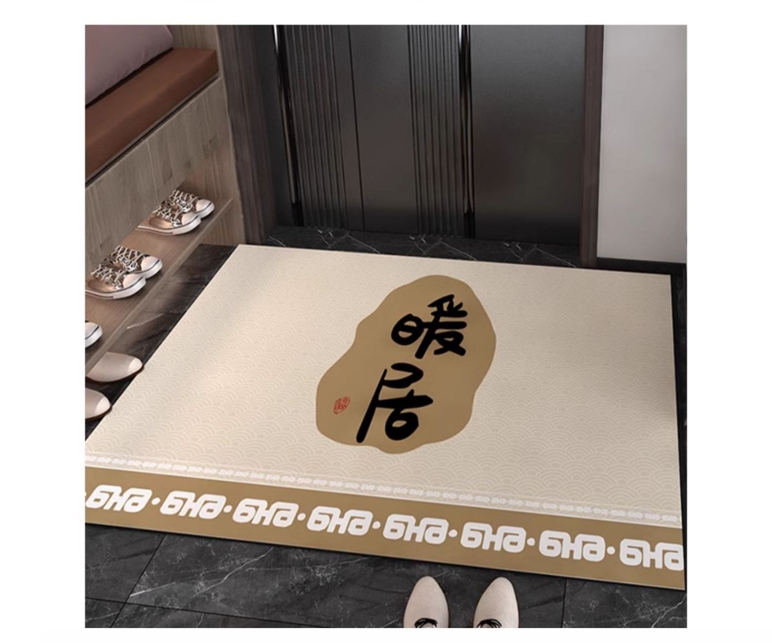 鮮やかオレンジ色の滑り止め付きキッチンマット！洗濯機で洗える多サイズ対応