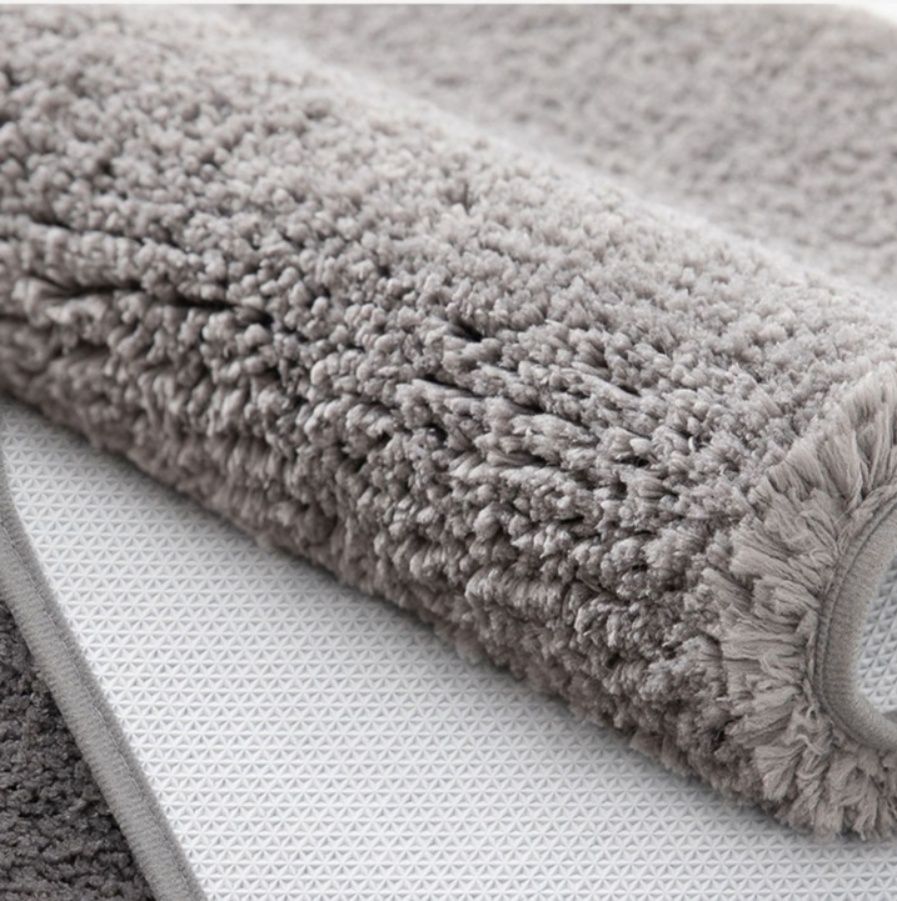 ふわふわ吸水速乾キッチンマット滑り止め付きでずれない深灰色40×60cm