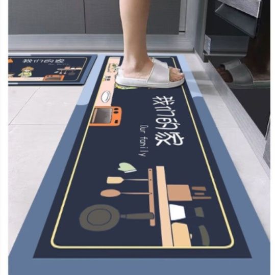 動物柄と麻素材でつくるおしゃれで洗える吸水速乾キッチンマット