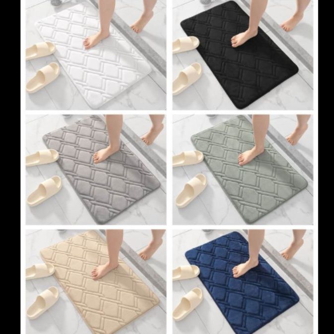 ふかふか滑り止め付きキッチンマット！吸水性抜群で拭ける洗える多彩カラー