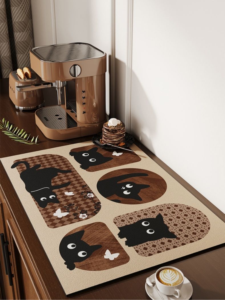 安全・無甲醛で安心！北欧風の透明感溢れるおしゃれキッチンマット