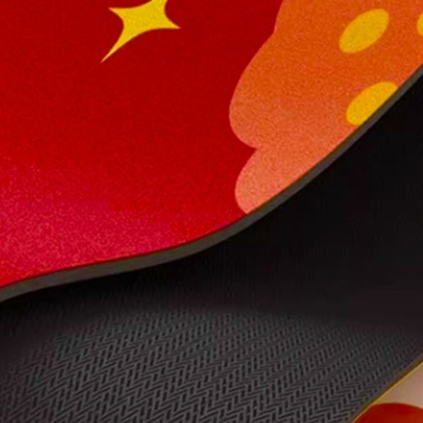 赤色デザインでおしゃれに彩る滑り止め付き洗える高級キッチンマット