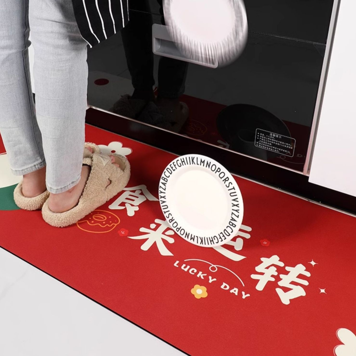 厚手3.5mm！洗える滑り止めキッチンマット 多サイズ対応で油汚れも安心