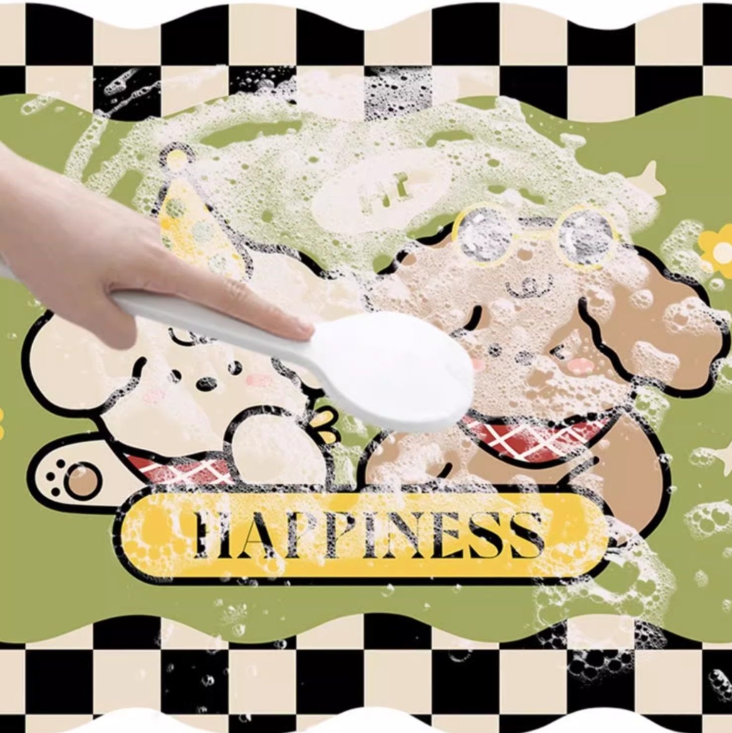 吸水速乾＆滑り止め付きで安心！キャラクター柄が楽しいキッチンマット