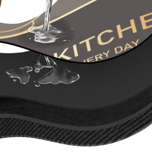 透明PVC製で拭き取り簡単！L字型対応の滑り止めキッチンマット