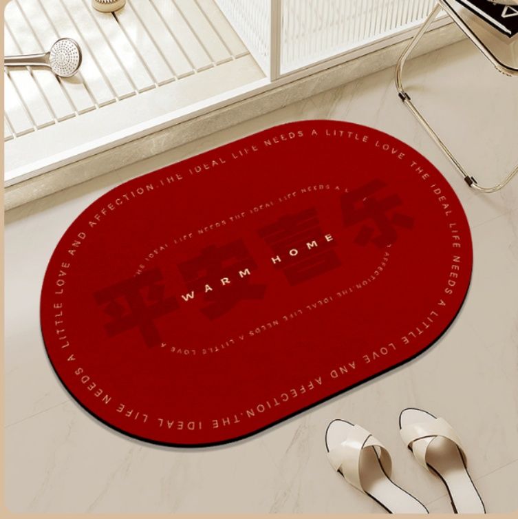 珪藻土素材で吸水速乾！滑り止め付きでずれない洗えるキッチンマット