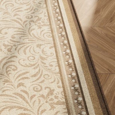 抗菌防汚でおしゃれ！北欧風花柄の洗える滑り止めキッチンマット