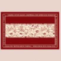 赤い北欧風キッチンマットで吸水滑り止め付き！洗える多サイズ展開