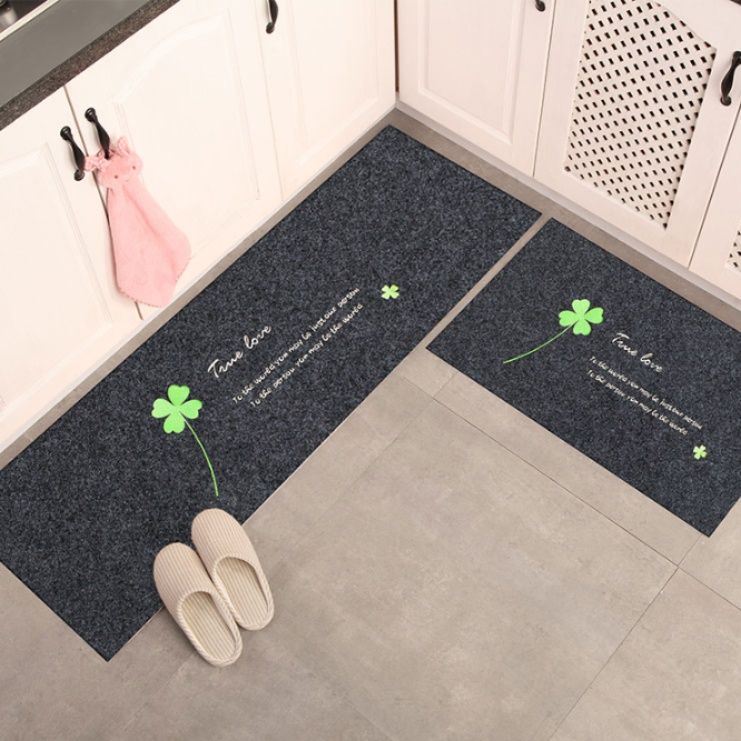 防滑性抜群で洗える花柄キッチンマット 吸水性に優れたおしゃれなデザイン