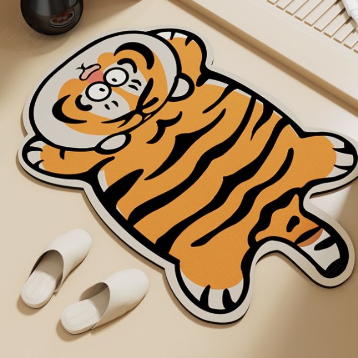 珪藻土の吸水力でずれない！幾何学模様がおしゃれな防水キッチンマット