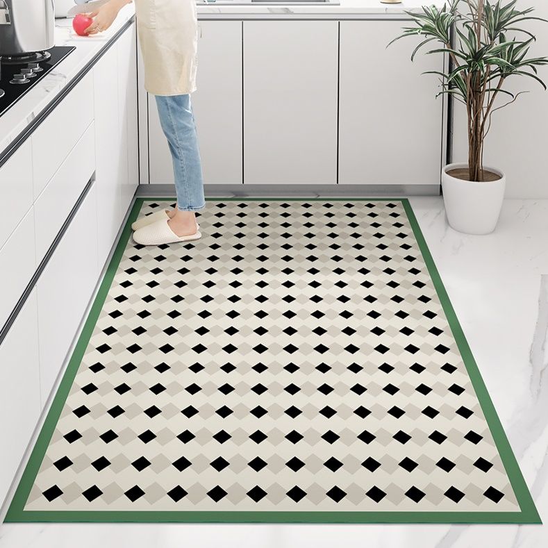 防水で汚れに強い！滑り止め付きレザー調キッチンマット45×75～120×200cm