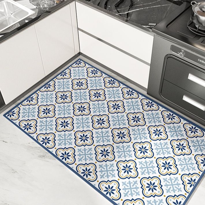 防水で汚れに強い！滑り止め付きレザー調キッチンマット45×75～120×200cm