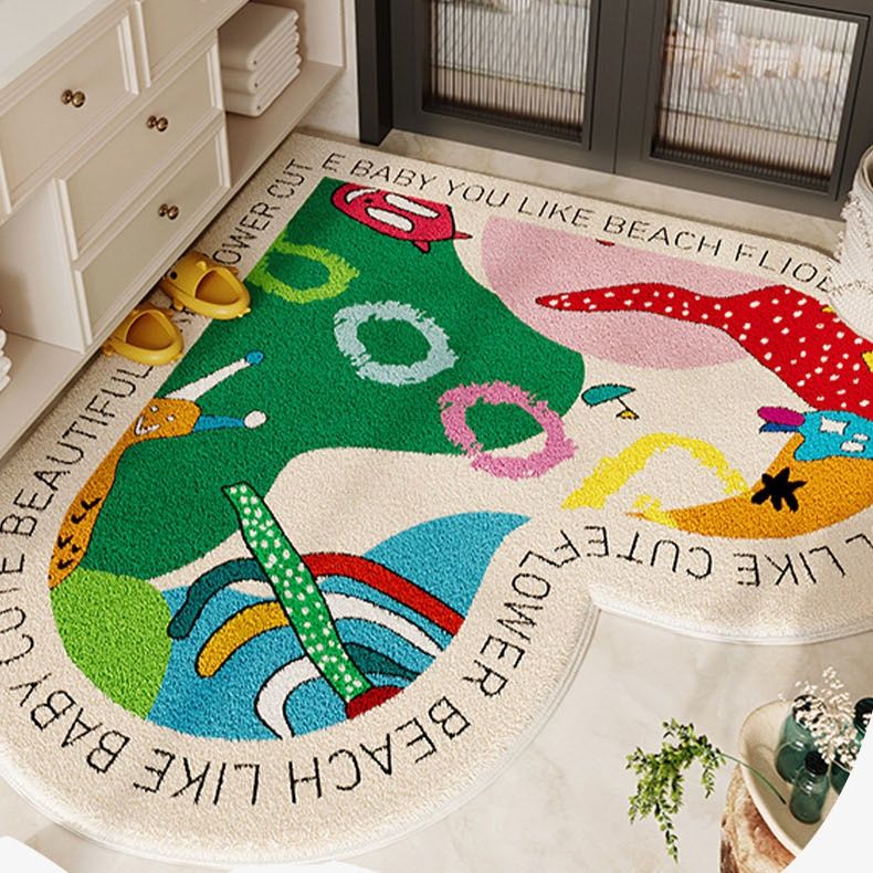 カートゥーンデザインが可愛い!洗える拭ける多機能キッチンマット240cm