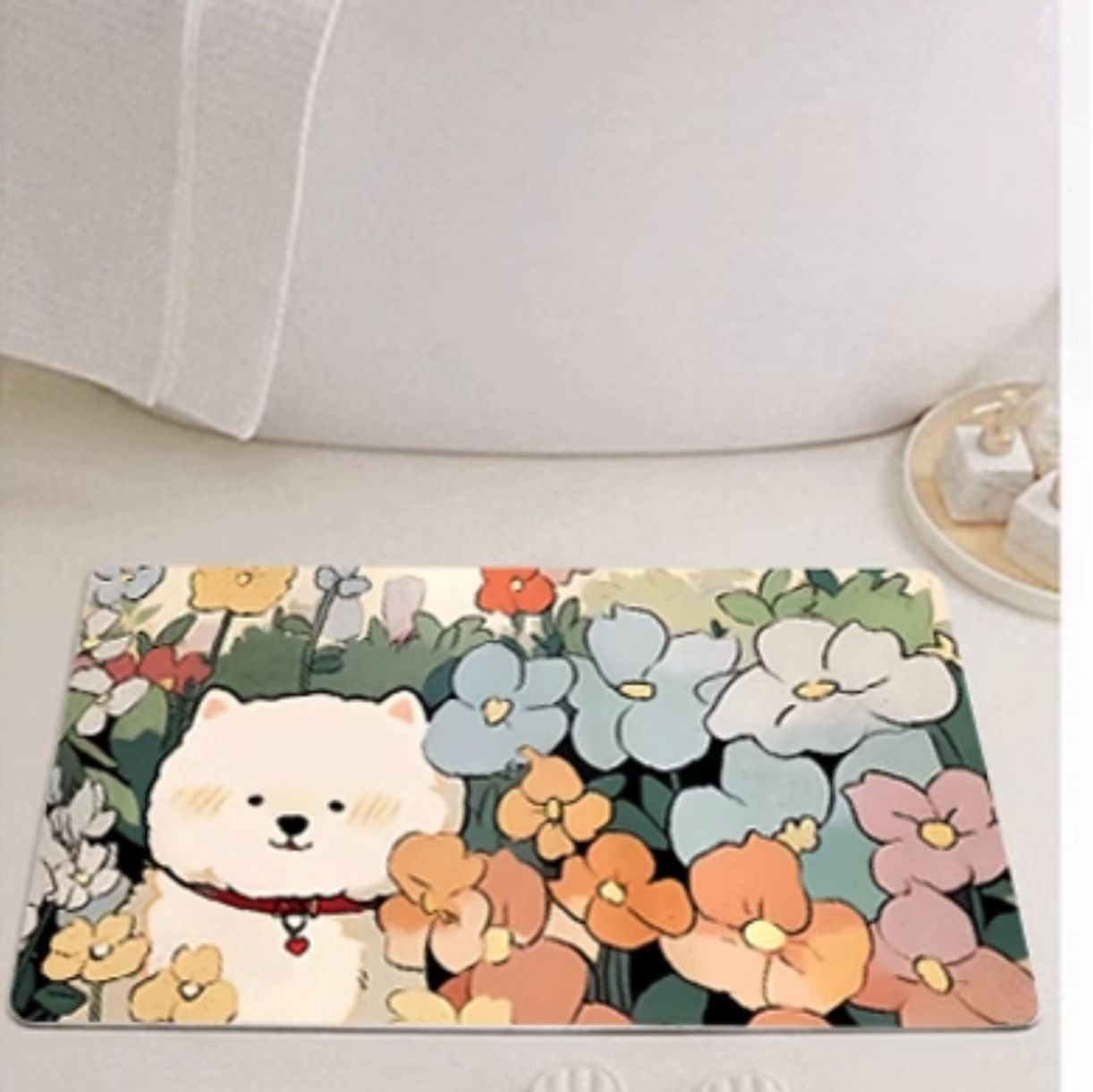 滑り止め付きで安心！吸水速乾の洗える可愛い柄キッチンマット