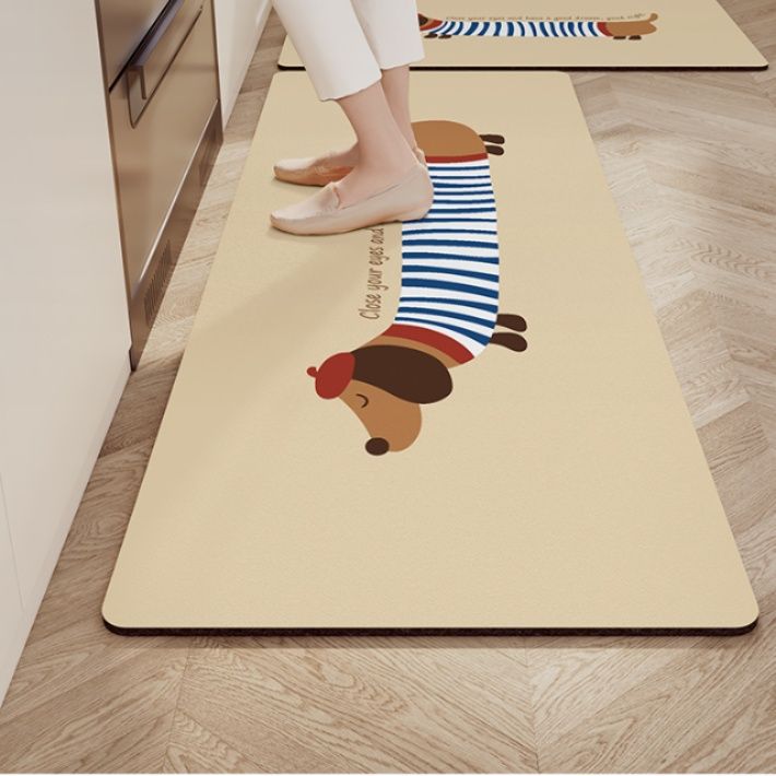 防滑で安全！洗える透明キッチンマット 2025年新作 吸水性抜群でずれない