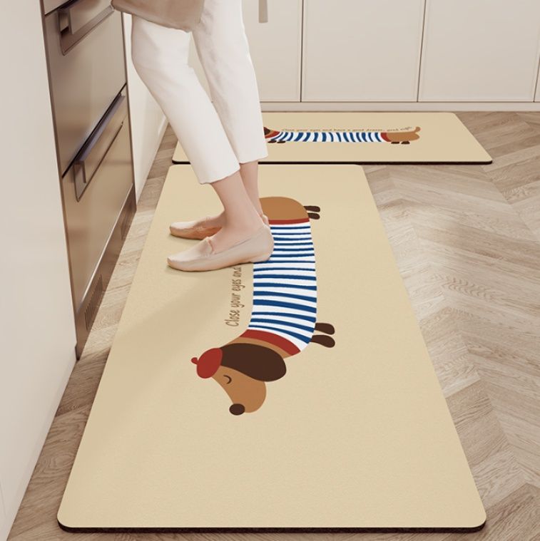 防滑で安全！洗える透明キッチンマット 2025年新作 吸水性抜群でずれない