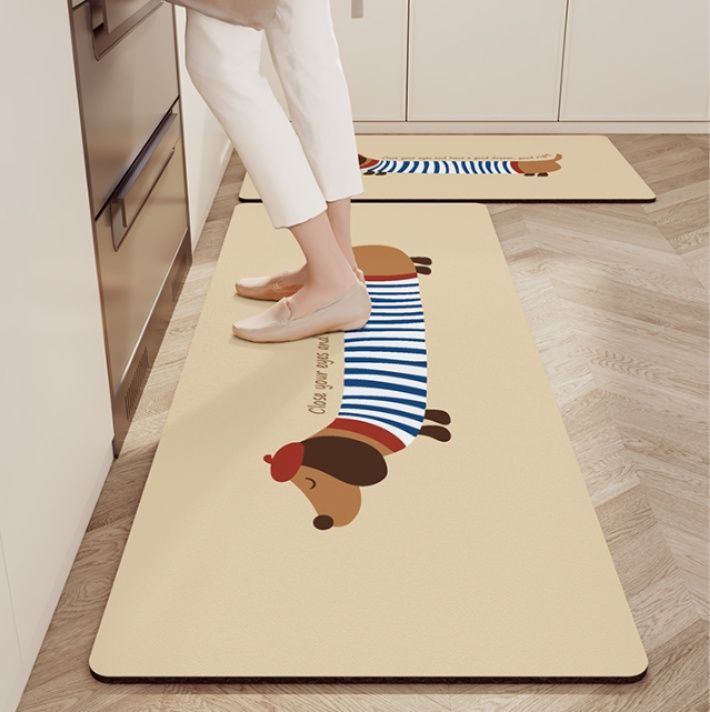 防滑で安全！洗える透明キッチンマット 2025年新作 吸水性抜群でずれない