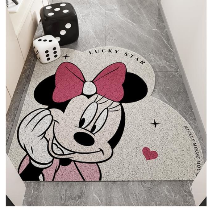 洗えて拭き取れるミッキー柄のおしゃれ防滑キッチンマット