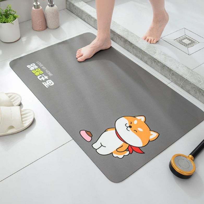 吸水性抜群で洗える防滑キッチンマット 高耐久の北欧風デザイン