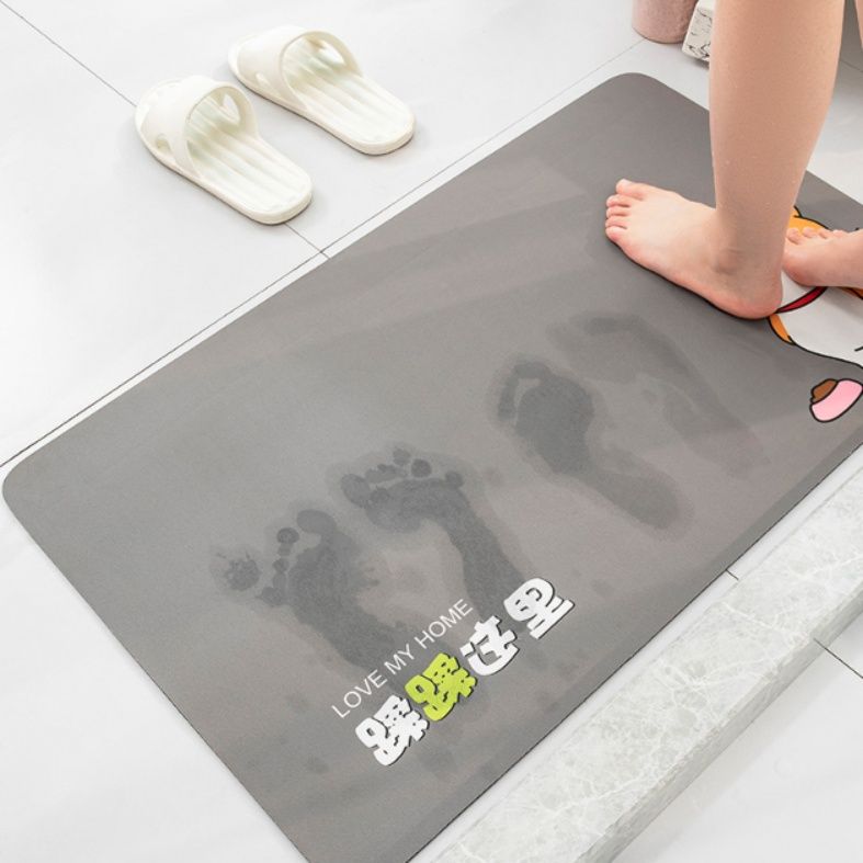 吸水性抜群で洗える防滑キッチンマット 高耐久の北欧風デザイン