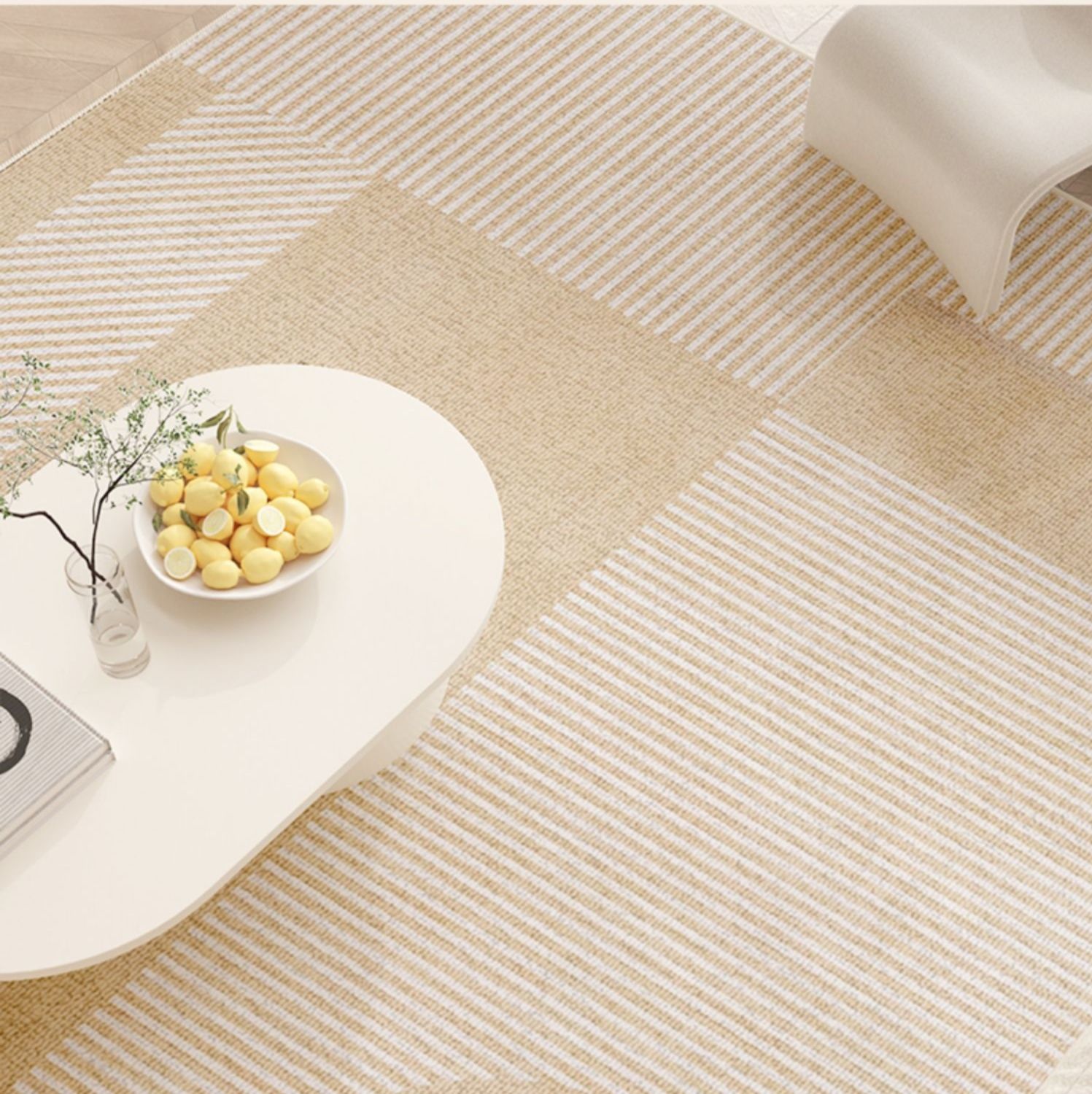 高級感漂うストライプ柄で洗える撥水！軽量おしゃれキッチンマット