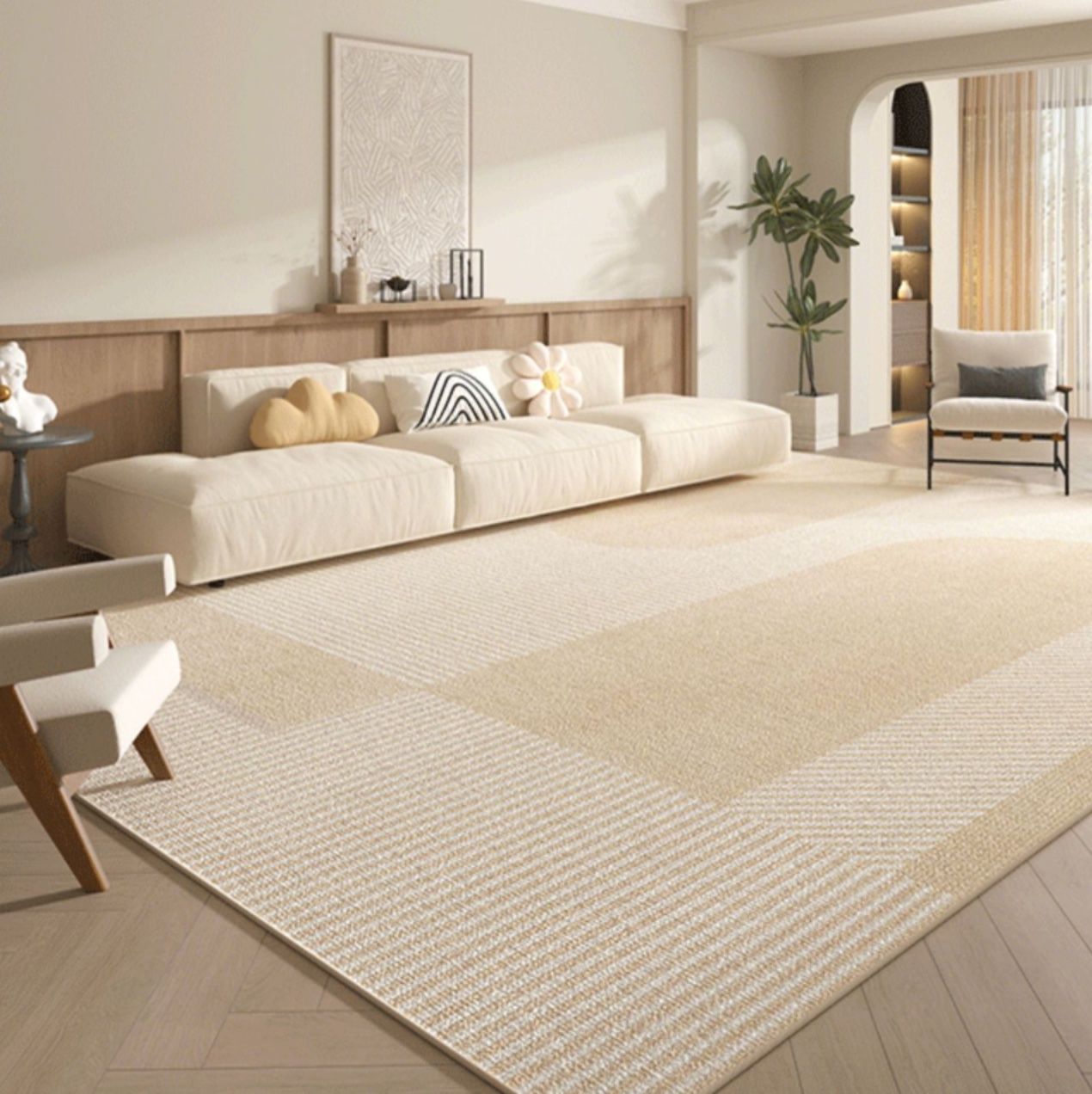 高級感漂うストライプ柄で洗える撥水！軽量おしゃれキッチンマット