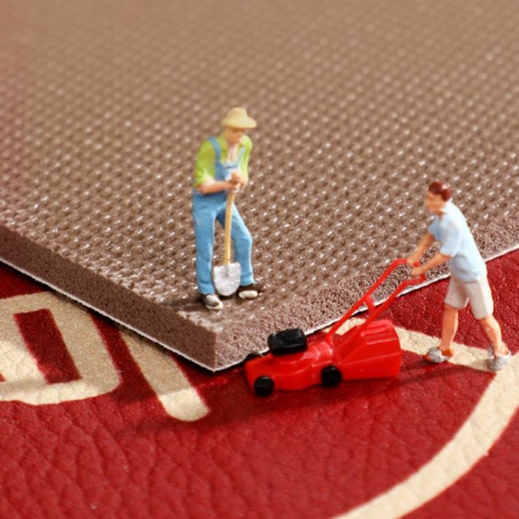 赤が映える北欧風デザインの防水拭けるおしゃれキッチンマット