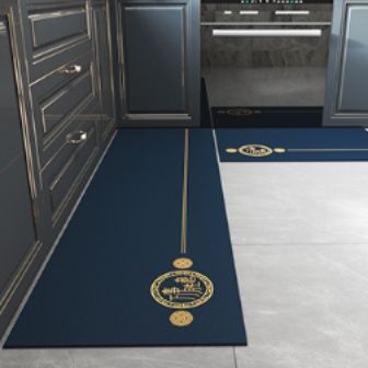 赤が映える北欧風デザインの防水拭けるおしゃれキッチンマット