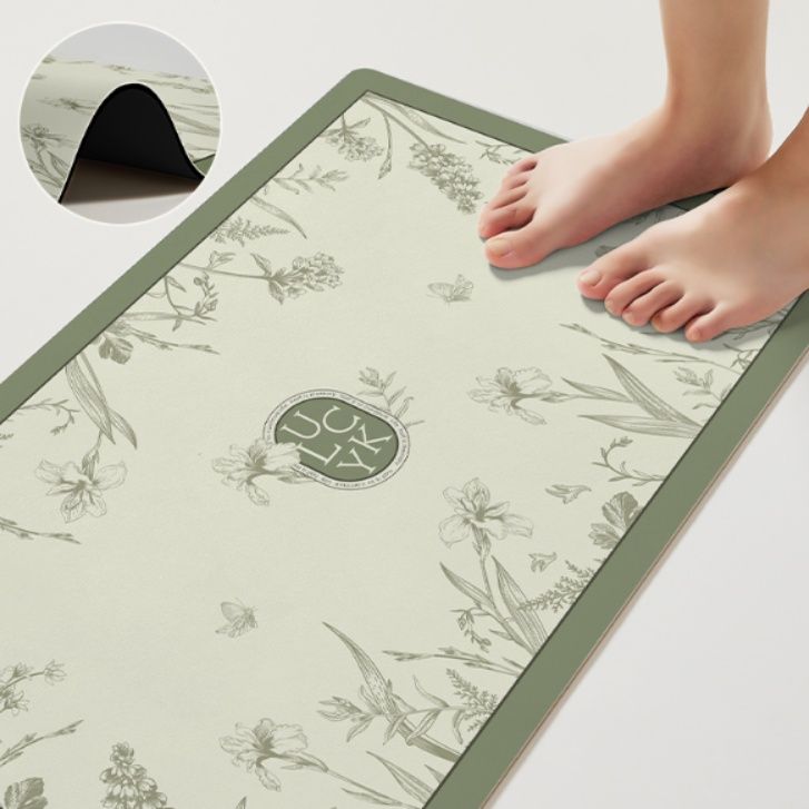 珪藻土素材で油汚れに強い！滑り止め付き吸水キッチンマット