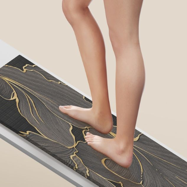 吸水性と防滑性に優れた北欧風デザインの洗えるキッチンマット