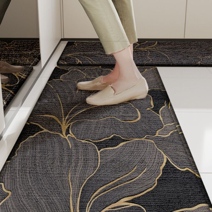 滑り止め付きで安全♪吸水・抗油汚れ&洗える北欧風キッチンマット