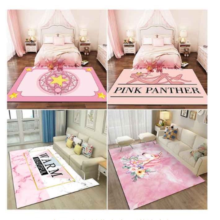 拭けて清潔！幾何柄がおしゃれな北欧風オーダーメイドキッチンマット