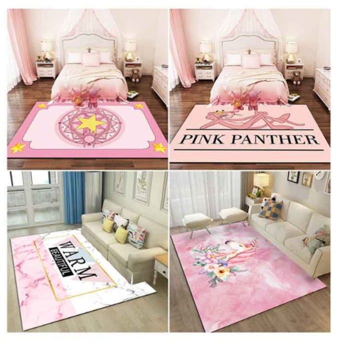 拭けて清潔！幾何柄がおしゃれな北欧風オーダーメイドキッチンマット