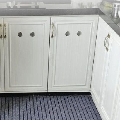 北欧風シンプルストライプで拭ける！滑り止め付き大判キッチンマット